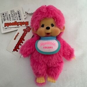 MONCHHICHI Color Series Berry Pink Plush Doll Keychain Made in Japan